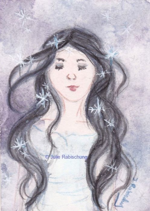Snowflakes in her hair by Julie Rabischung